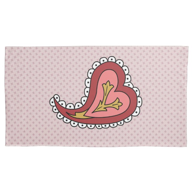 Paisley Heart Pillowcase (Front)