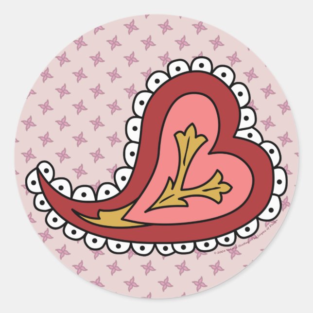 Paisley Heart Sticker (Front)