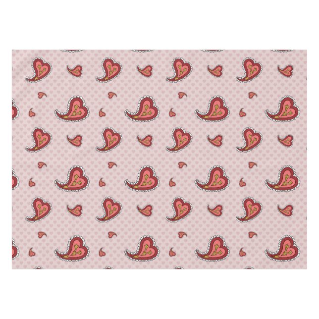 Paisley Heart Tablecloth (Front (Horizontal))