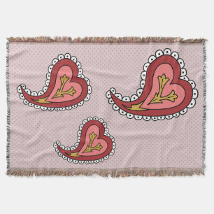 Paisley Heart Throw Blanket