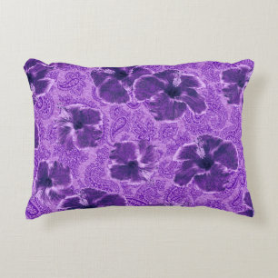 Paisley Hibiscus Vintage Psychedelic Floral Decorative Pillow