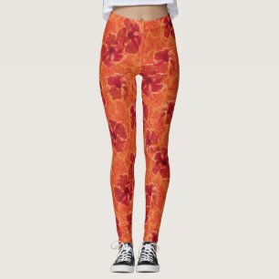 Paisley Hibiscus Vintage Psychedelic Floral Leggings
