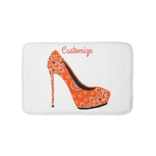 Paisley High Heel Shoes Thunder_Cove  Bath Mat