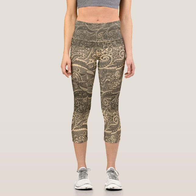 Paisley High Waisted Capris (Front)