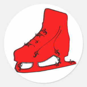paisley ice skate classic round sticker