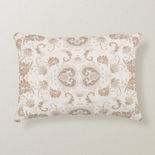 Paisley in Beige Aesthetic Modern Tan Brown Accent Pillow
