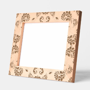 Paisley in Beige Aesthetic Modern Tan Brown Etched Frames
