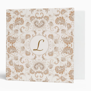 Paisley in Beige Aesthetic Modern Tan Brown Init. Binder