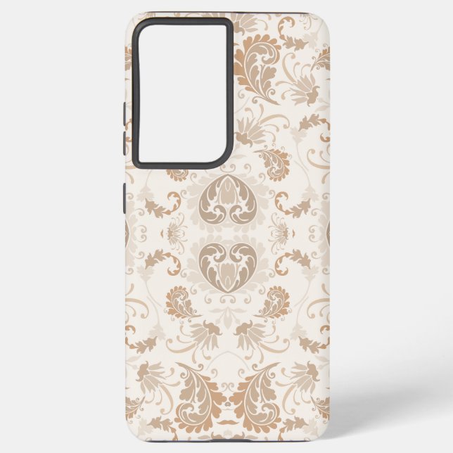 Paisley in Beige Aesthetic Modern Tan Brown Samsung Galaxy S21 Ultra Case (Back)