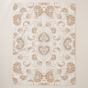Paisley in Beige Aesthetic Modern Tan Brown Sherpa Blanket