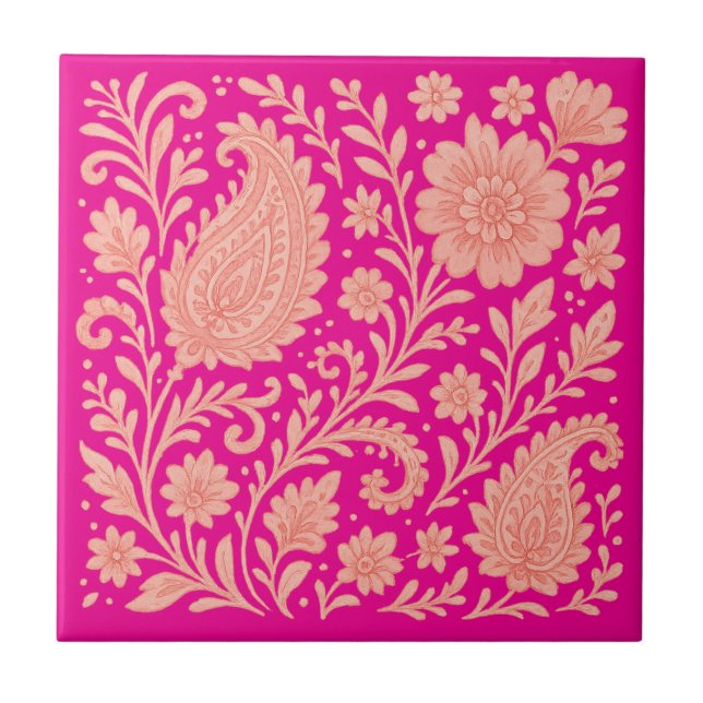 paisley india print design tile (Front)