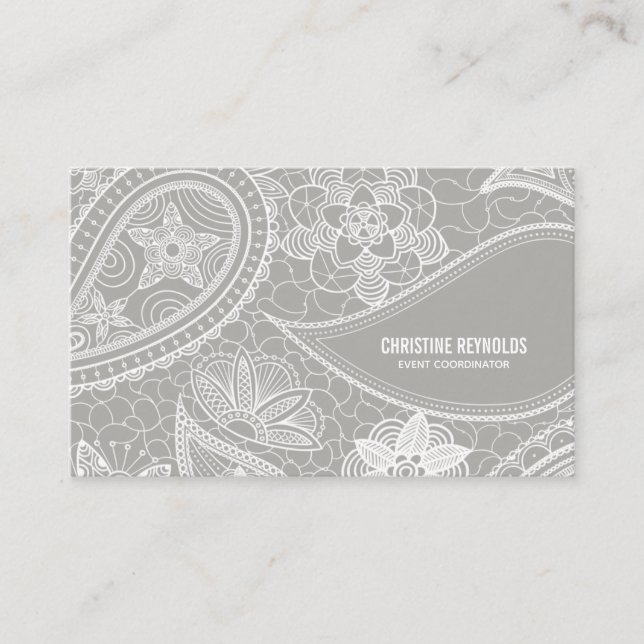 Paisley Lace Business Card (Front)