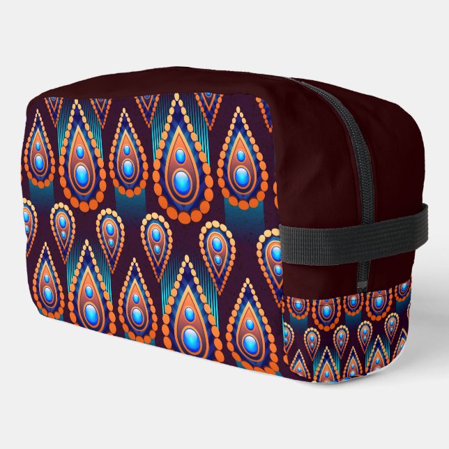Paisley Like Colourful Jewel Pattern Dopp Kit (Left Corner)
