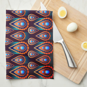 Paisley Like Colourful Jewel Pattern Kitchen Towel