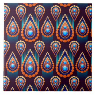 Paisley Like Colourful Jewel Pattern Tile