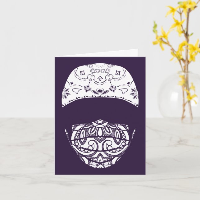 paisley med mask card (Yellow Flower)