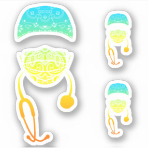 paisley med mask sticker