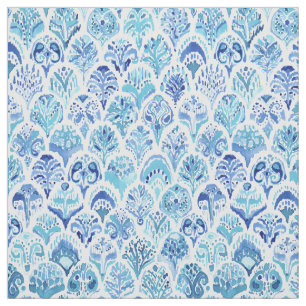 PAISLEY MERMAID Watercolor Scale Pattern Fabric