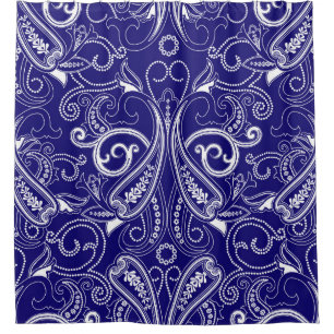 Paisley monochrome: blue, white elegance.