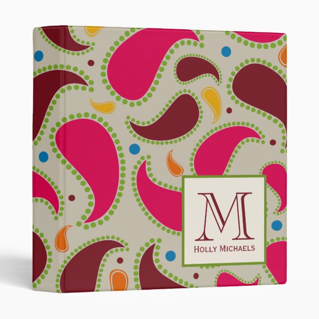 Paisley Monogram Binder (Front/Spine)