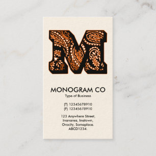 Paisley Monogram - M Business Card