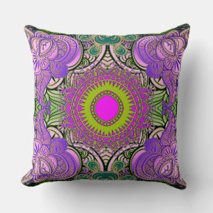 Paisley Mosaic Pattern II + your ideas Throw Pillow