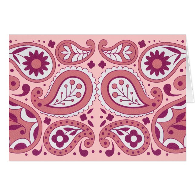 Paisley Motif Abstrait Pink Boutons de lacets blan (Devant Horizontal)