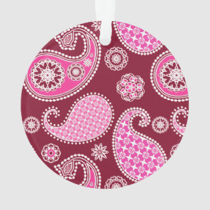 Paisley motif, Bourgogne, rose et blanc