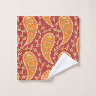 Paisley motif. Concombre turc. Maroon-orange c
