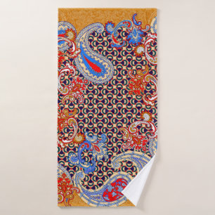 Paisley multicolor scarf design bath towel