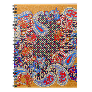 Paisley multicolor scarf design notebook