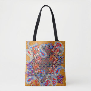 Paisley multicolor scarf design tote bag