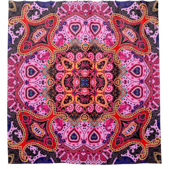 Paisley multicolor seamless scarf design pattern  (Front)