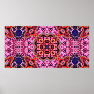 Paisley multicolor seamless scarf design pattern  poster