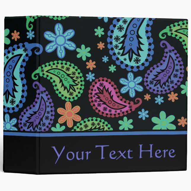 Paisley on Black Binder (Front/Spine)