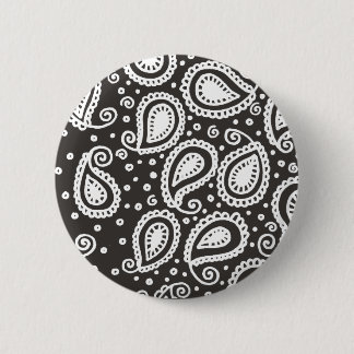 Paisley on Black Button