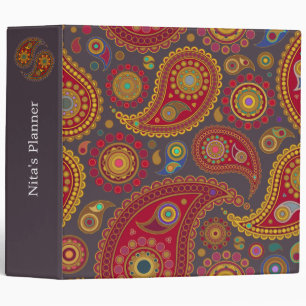 Paisley on Smoke Indian Pattern Binder