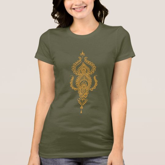 Paisley(orange) brown t-shirt