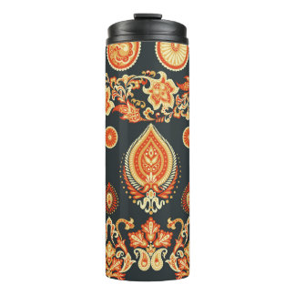 Paisley Oriental Ethnic Fabric Thermal Tumbler