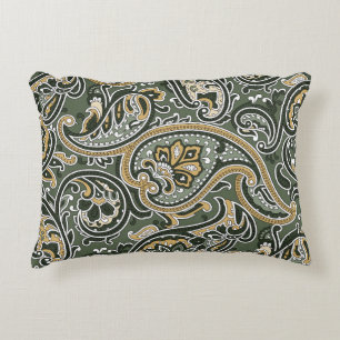 Paisley Oriental Ethnic, Vintage Seamless. Accent Pillow