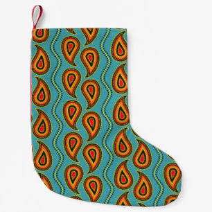 Paisley Ornamental Texture: Indian Elegance. Small Christmas Stocking