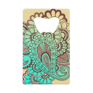 Paisley Ornaments I + your backgr. & ideas Credit Card Bottle Opener