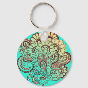 Paisley Ornaments I + your backgr. & ideas Keychain