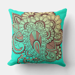 Paisley Ornaments I + your backgr. & ideas Throw Pillow
