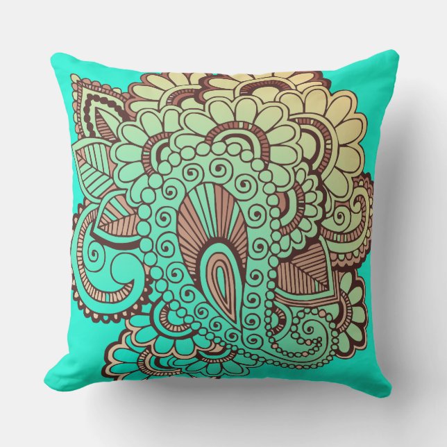 Paisley Ornaments I + your backgr. & ideas Throw Pillow (Front)