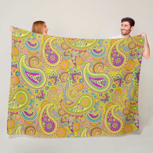 Paisley Ornaments / Pattern 1 Fleece Blanket (In Situ)