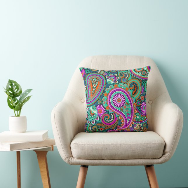 Paisley Ornaments / Pattern 2 Throw Pillow (Chair)