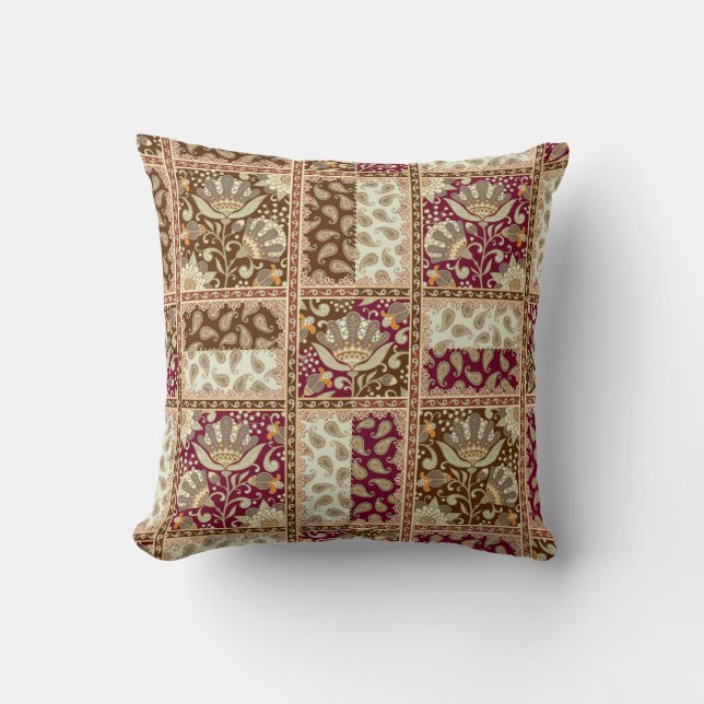 Paisley Party Two Styles Front or Back Throw Pillow (Front)