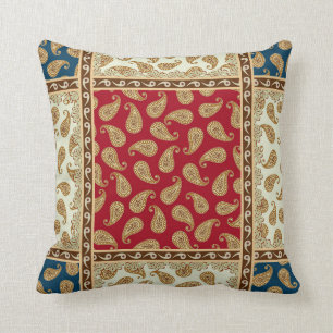 Paisley Party Two Styles Front or Back Throw Pillow