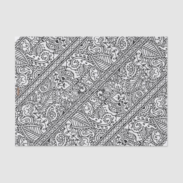 Paisley Passion - Black (Henna) Tissue Paper (Front)